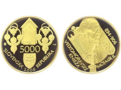 5000 Sk 2006 - Velkomoravský kníže Mojmír II.