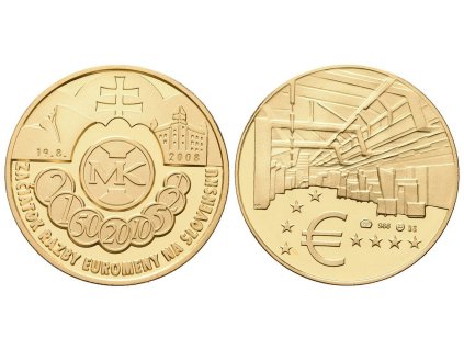 63670 2 63670 2 medaile 2008 zacatek razby euromeny na slovensku