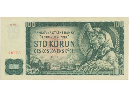 63682 ceskoslovensko 100 koruna 1961 ii vydani posledni serie x 96 cislovac grafotechna hej 102ag
