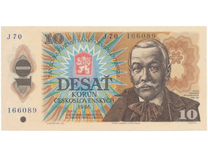 63724 ceskoslovensko 10 koruna 1986 siroka nejvyssi serie j 70 hej 107bj