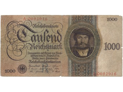 63865 nemecko 1000 reichsmark 1924 hej d9a