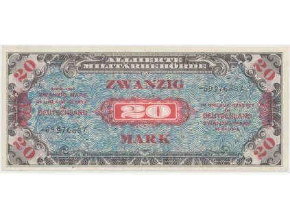 63937 okupacni poukazky allierte 20 mark 1944 tisk sssr 8 mistny cislovac hej am5d