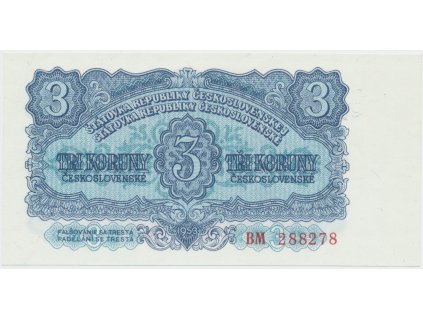 Československo, 3 Koruna 1953, tisk Moskva, série BM, Hej.90a1