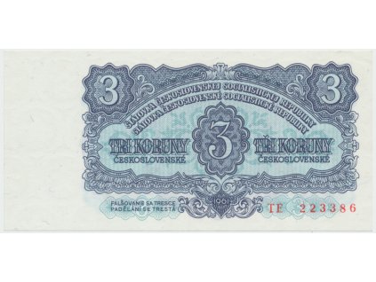 Československo, 3 Koruna 1961, série TE, Hej.98a