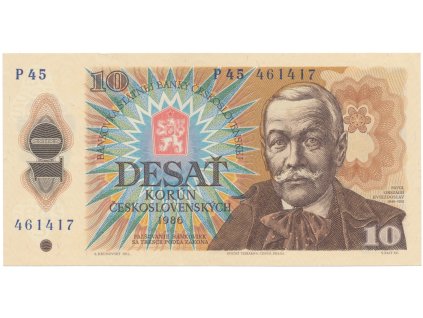 Československo, 10 Koruna 1986, série P, Hej.107bP