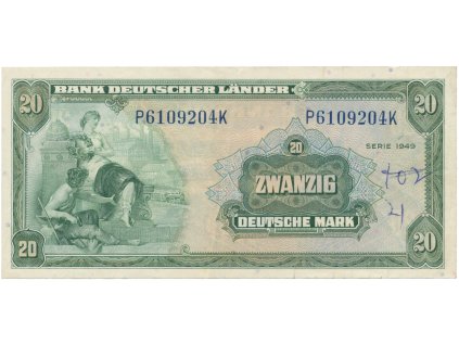 Německo - NSR, 20 DM 1949, Ros.260
