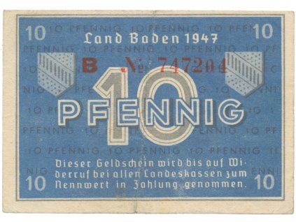 64330 64330 nemecko francouzska okupacni zona baden 10 pfennig 1947 ros 209d