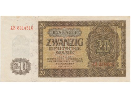 64402 64402 nemecko ndr 20 dm 1948 tisk ndr 1952 7 mistny cislovac ros 344d