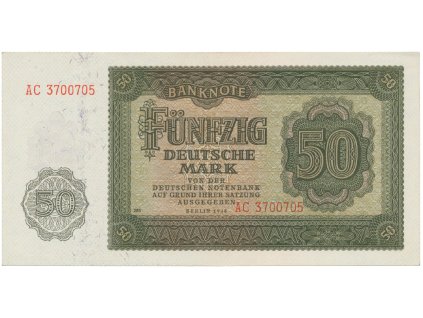 Německo - NDR, 50 DM 1948, tisk NDR (1952), 2 sériová písmena, Ros.345b