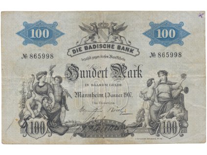 64768 nemecko baden 100 mark 1907 ros bad5b