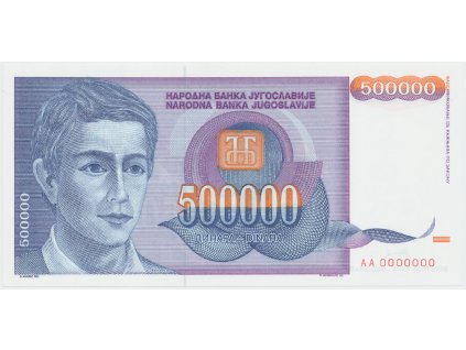 64912 jugoslavie 500 000 dinara 1993 anulat aa 0000000 p 119