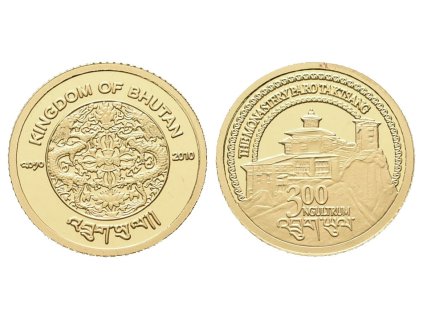 300 ngultrum - 2010 - Au 1,24 g - 999.9/1000 - Klášter Taktsang