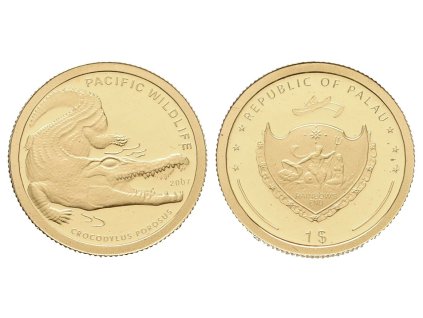 1 dolar - 2007 - Au 1,24 g - 999.9/1000 - Krokodýl mořský