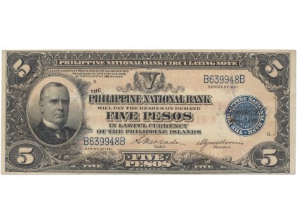 Filipíny, 5 Pesos 1921, P.53