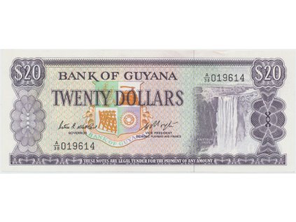 66496 guyana 20 dollars 1983 p 24c
