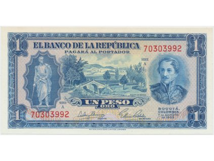 66499 kolumbie 1 peso oro 1953 p 398