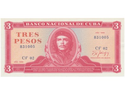 66508 kuba 3 pesos 1986 p 107a