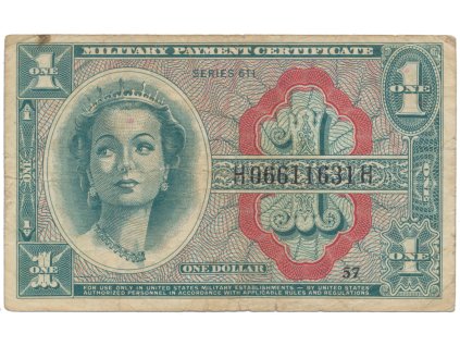 USA, vojenské vydání MPC, 1 Dollar (1964), P.M54
