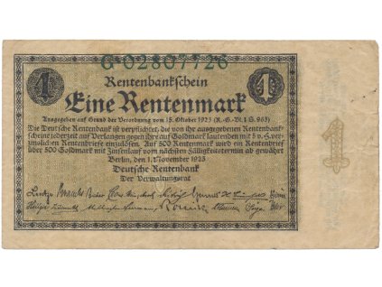 66529 nemecko 1 rentenmark 1923 ros 154a