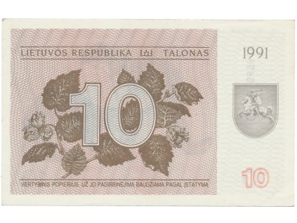 66610 litva 10 talonas 1991 p 35b