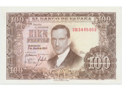 66622 66622 spanelsko 100 pesetas 1953 p 145