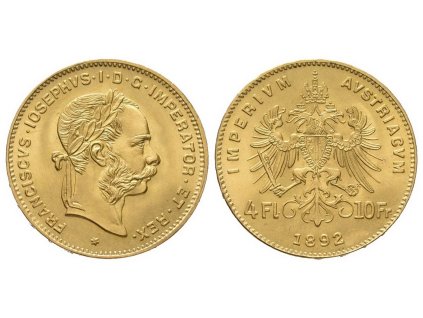 4 Zlatník / 10 Frank 1892 - novoražba