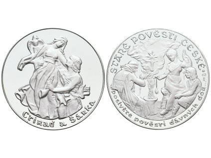 66799 stribrna investicni medaile stare povesti ceske ctirad a sarka ag 20 g 925 1000