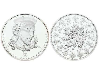 66880 stribrna investicni medaile svaty vaclav ag 29 g 999 1000 certifikat