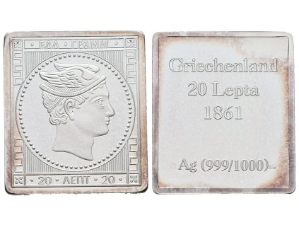 66901 stribrna znamka recky hermes 1861 20 lepta ag 7 g 999 1000