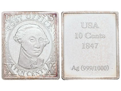 66934 stribrna znamka washington 1847 10 centu ag 8 g 999 1000