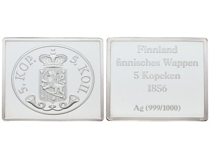 66964 stribrna znamka finsko 5 kopeken 1856 ag 8 g 999 1000