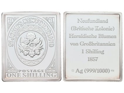 66970 66970 stribrna znamka newfoundland 1 shilling 1857 ag 9g 999 1000