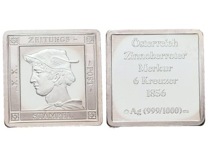 66979 66979 stribrna znamka rakousko uhersko 6 kreuzer merkur 1856 ag 5g 999 1000