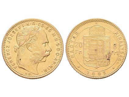 8 Zlatník / 20 Frank 1882 KB