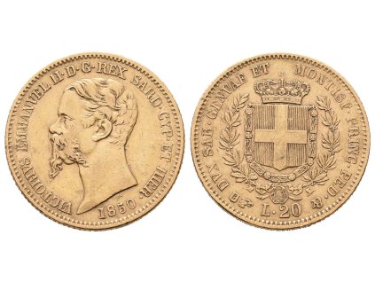 68497 68497 sardinie 20 lira 1850 b