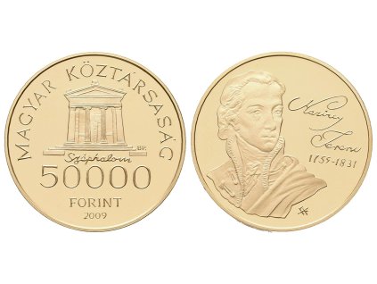 Maďarsko, 50 000 Forint 2009 - Kazynczy Ferenc, PROOF