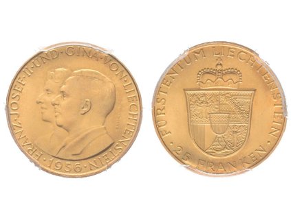 68536 68536 liechtenstein 25 frank 1956
