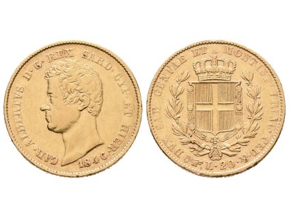 68800 68800 sardinie 20 lira 1846 p