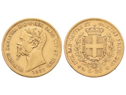 Sardínie, 20 Lira 1851 P
