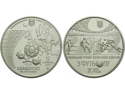 Ukrajina, 5 Griven 2011 - Mistrovství Evropy ve fotbale EURO 2012 - Warszawa