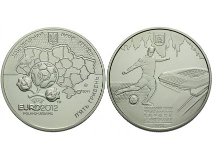 6948 ukrajina 5 griven 2011 mistrovstvi evropy ve fotbale euro 2012 lvov