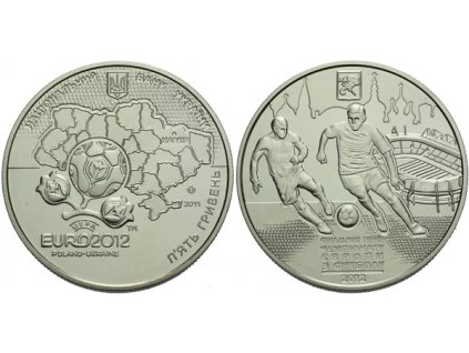 6951 ukrajina 5 griven 2011 mistrovstvi evropy ve fotbale euro 2012 charkov