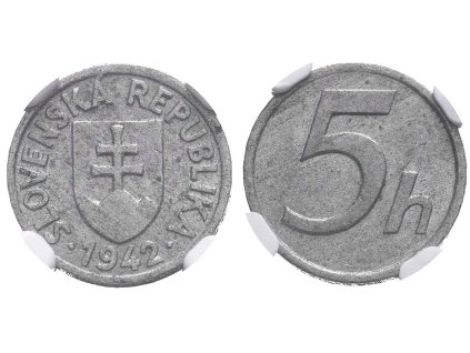 5 Haléř 1942, NGC MS 62, vzácný