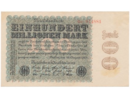 74962 74962 nemecko 100 millionen mark 1923 kreuzblutten ro 106f