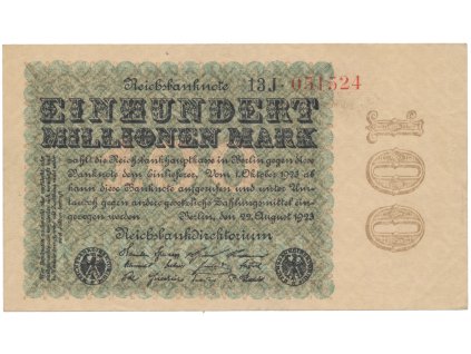 74983 74983 nemecko 100 millionen mark 1923 kreuzblutten ro 106h