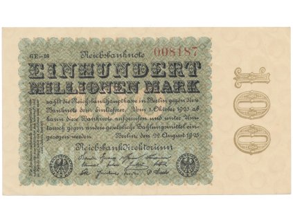 75019 75019 75019 nemecko 100 millionen mark 1923 ringe ro 106q