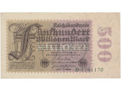 75082 75082 75082 nemecko 500 millionen mark 1923 ro 109a