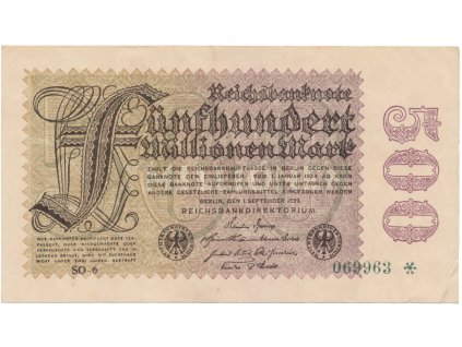 75139 75139 75139 nemecko 500 millionen mark 1923 vodoznak sterne ro 109h