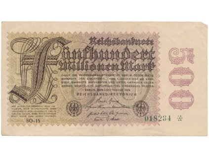 75148 75148 75148 nemecko 500 millionen mark 1923 vodoznak sterne ro 109h