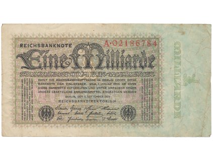 Německo, 1 Milliarde Mark 1923, Ro.111a
